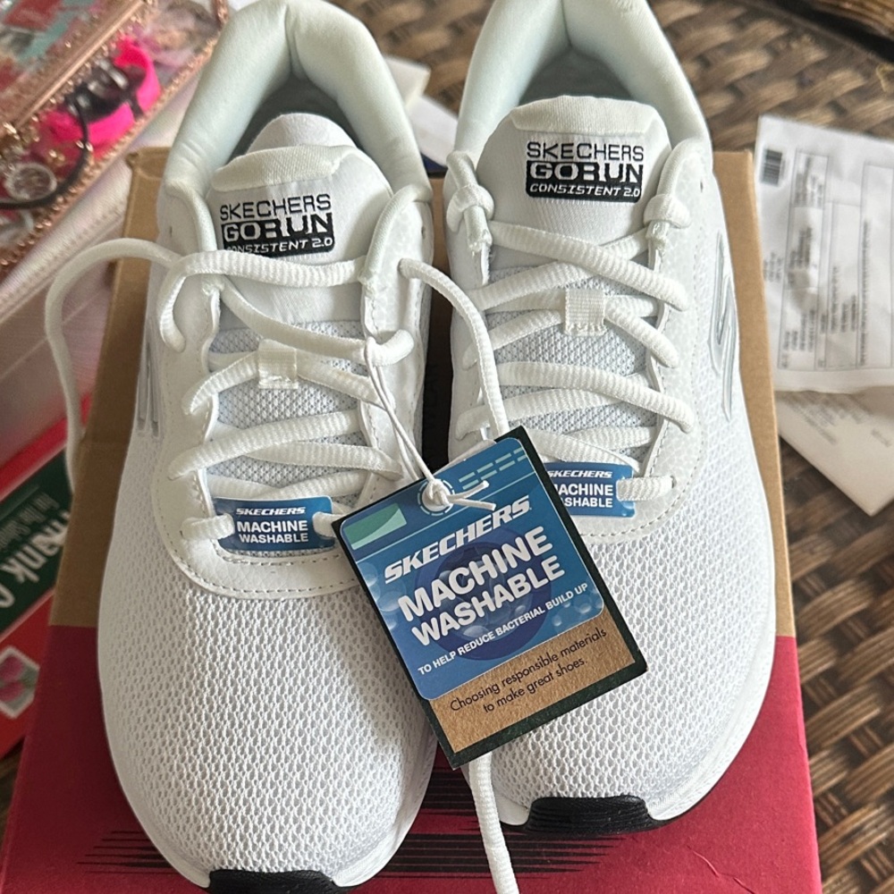 Skechers White Go Run Consistent 2.0 Sneakers